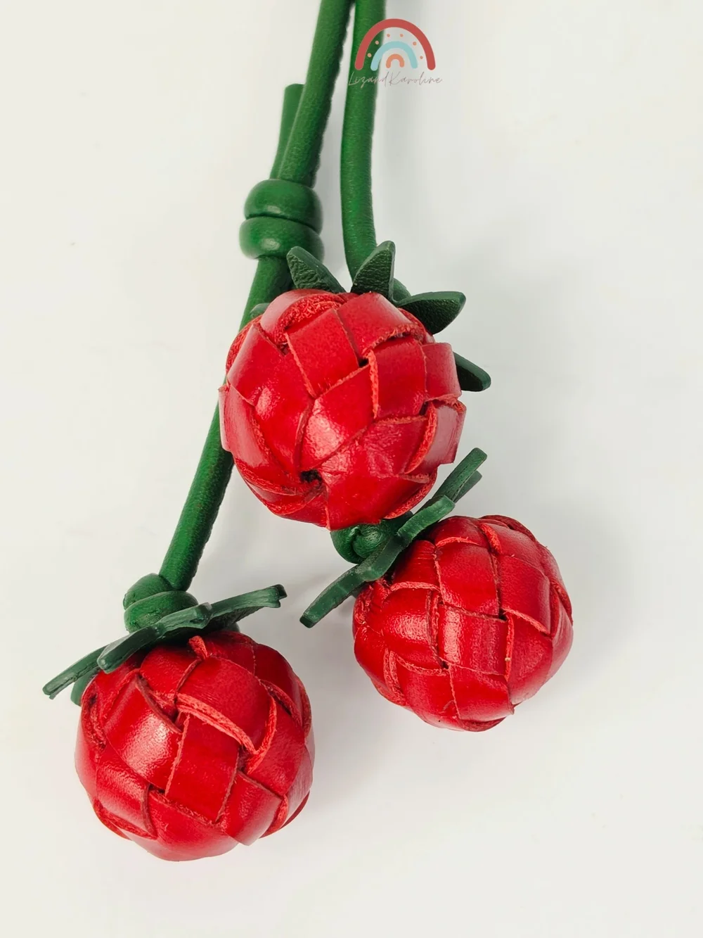 New! Madewell Woven Tomato Bag Charm in Leather Scarlett - Picture 8 of 9